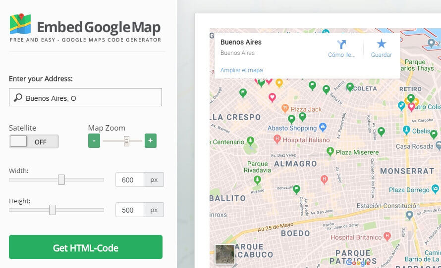 embed google maps