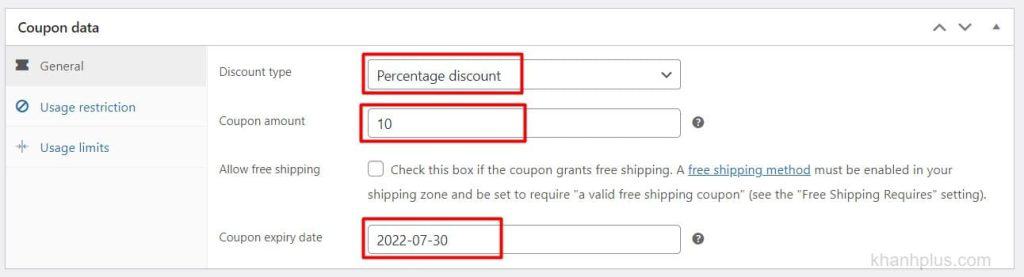 cách tạo mã giảm giá trên woocommerce