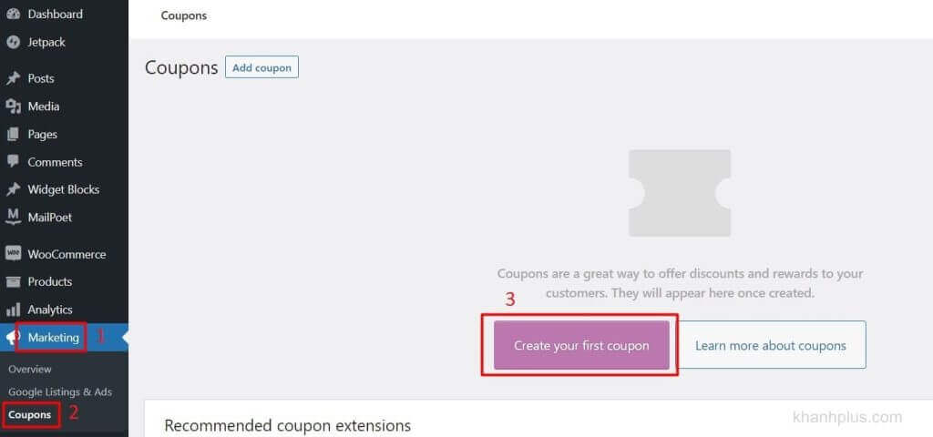 tạo mã giảm giá trong woocommerce